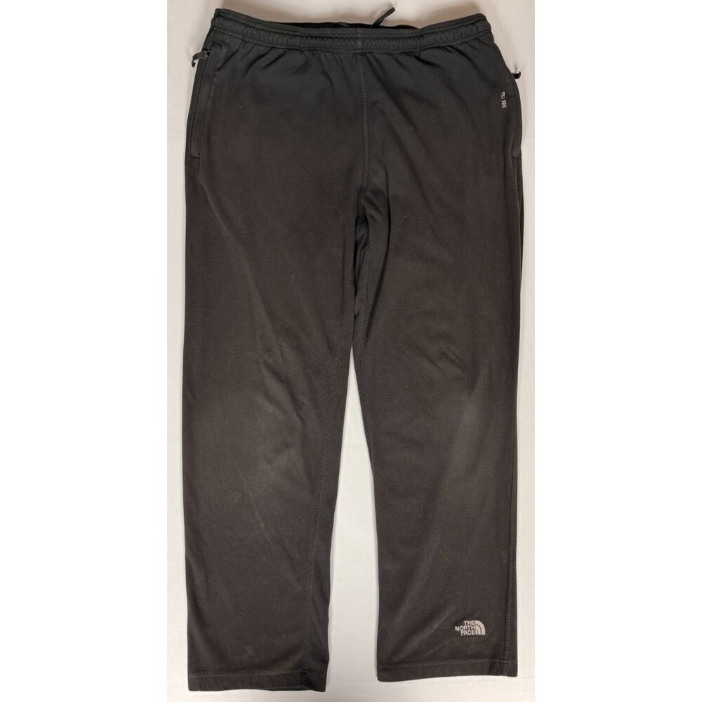 The North Face TKA 100 Fleece Pants Men's L Black Straight Leg Zip Pockets